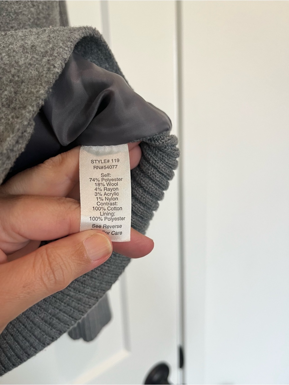 Cabi Sweater Blazer Jacket Knit Ribbed Wool Blend Gray Academia Office Minimalis - Picture 6 of 10